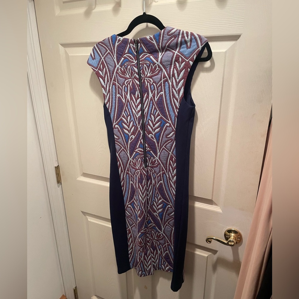 Anthropologie HD in Paris Cleo Jacquard Blue Printed Stretchy Sheath Dress SP - Picture 6 of 6